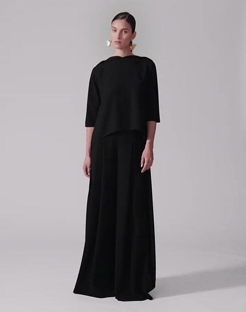 【ほぼ新品!!（2回着用）】 REPUBLIC＆CO WIDE PANTS Wide-Leg Satin Pants - Ready - To - Wear | Carolina Herrera