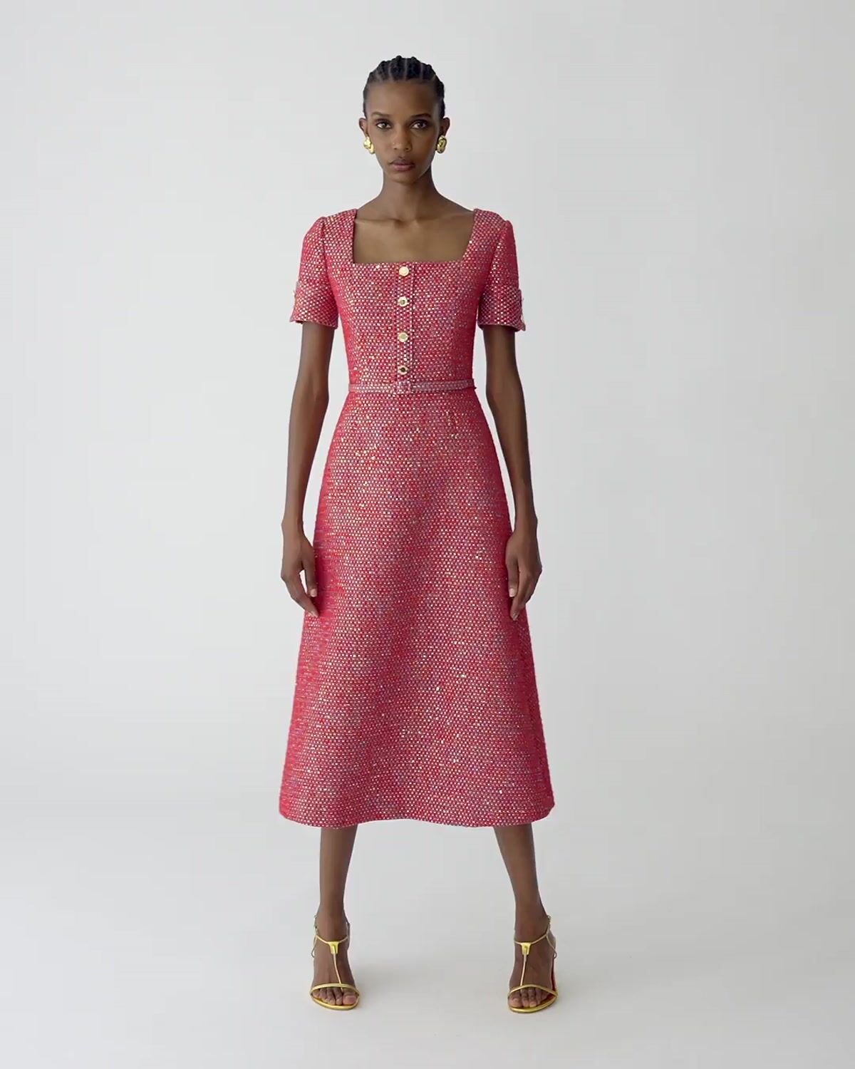 chinese dress ladies What You Want Green Tweed A-Line Dress – Shop the Mint