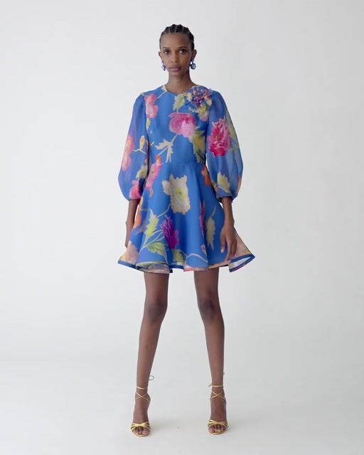 Poppy-Print Organza Mini Dress | Carolina Herrera WW EN