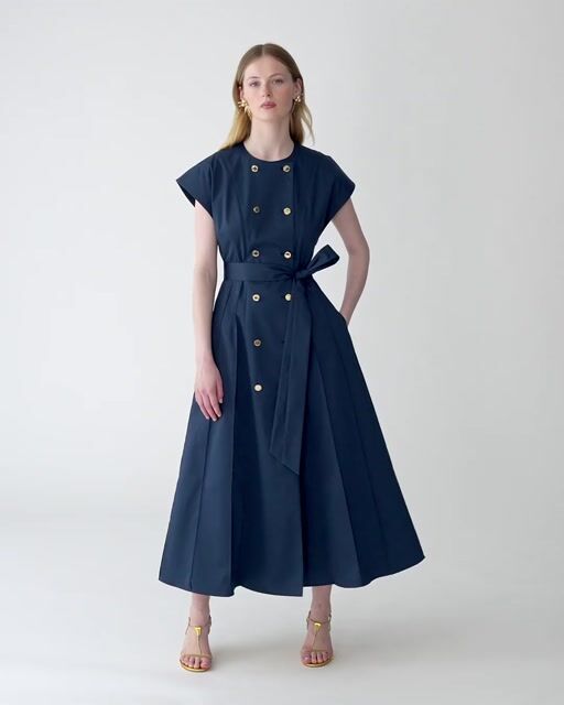 Double-Breasted Midi Dress with Sash | Carolina Herrera BR