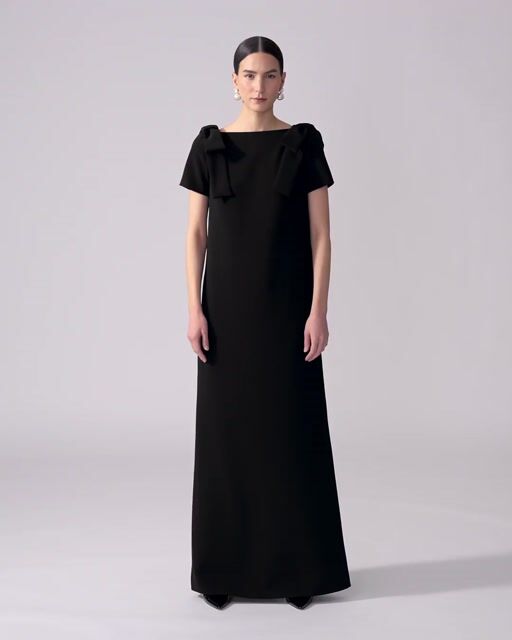ワンピース Carolina Herrera Long bow dress Bow-Detailed Silk Chiffon Long Dress pink - CH Carolina