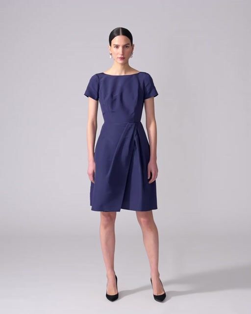 Draped Boat Neck Dress - Ready to Wear | Carolina Herrera US